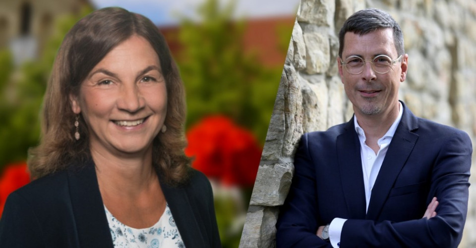 Ratsfrau Dr. Andrea Quadt-Hallmann und Bürgermeister Dr. Dietmar Thönnes
